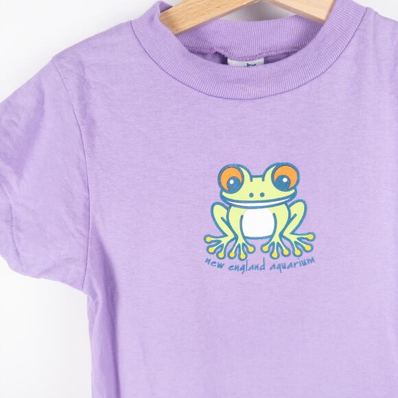 Kiddy Kats New England Aquarium Frog Single Stitch Tee Purple Sz 5/6 - Picture 2 of 8